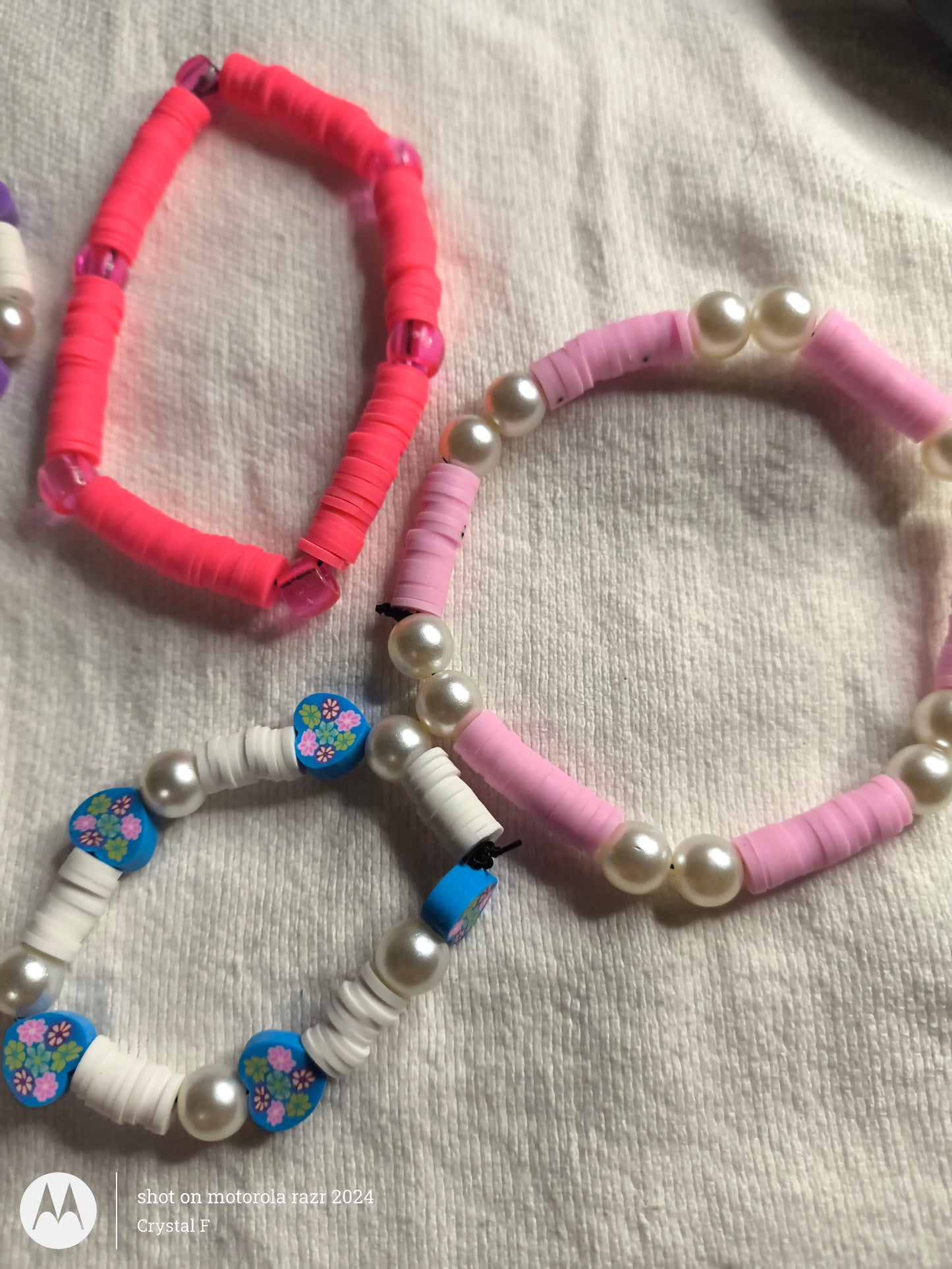 Clay Beaded Bracelet with Charms 7 pack