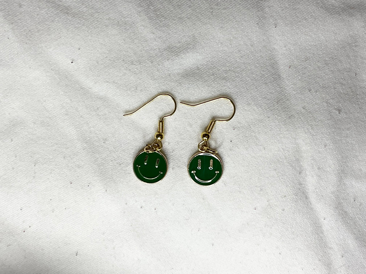 Smiley Green Earrings