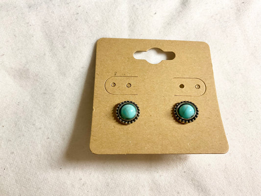 Circle Blue Earrings