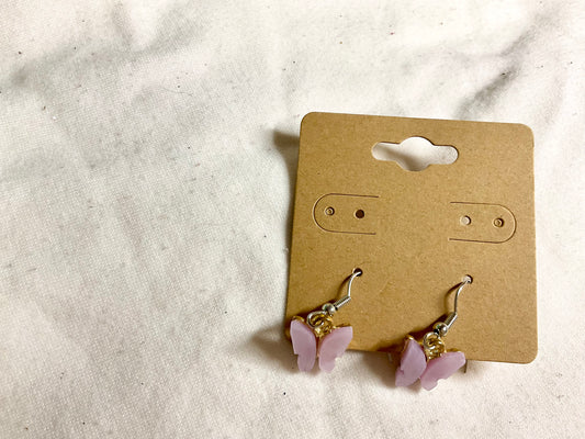 Pink Butterfly Earrings