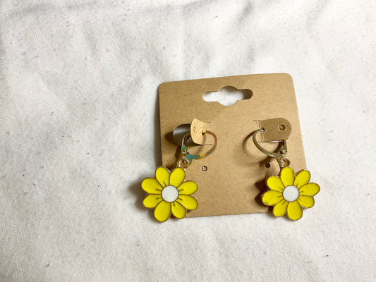 Yellow Flower Earrings