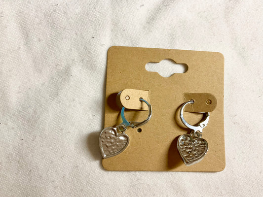 Silver Heart Earrings 2 pack