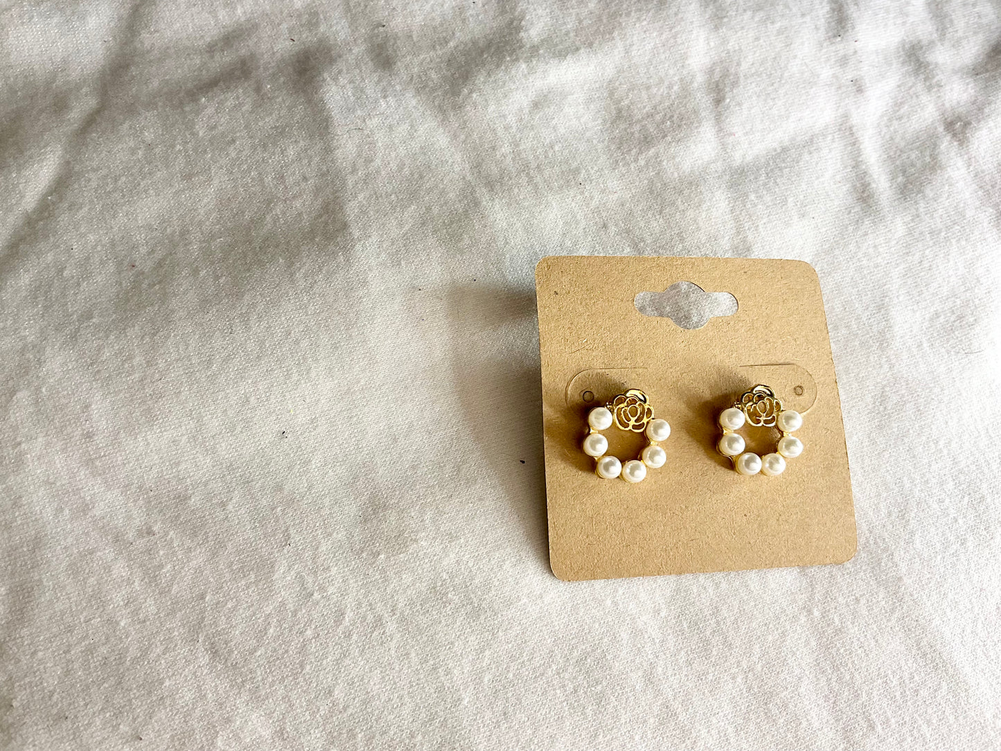 White Pearl Earrings Medium and Small 2 pack