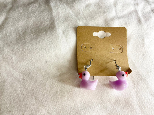 Purple Duck Earrings