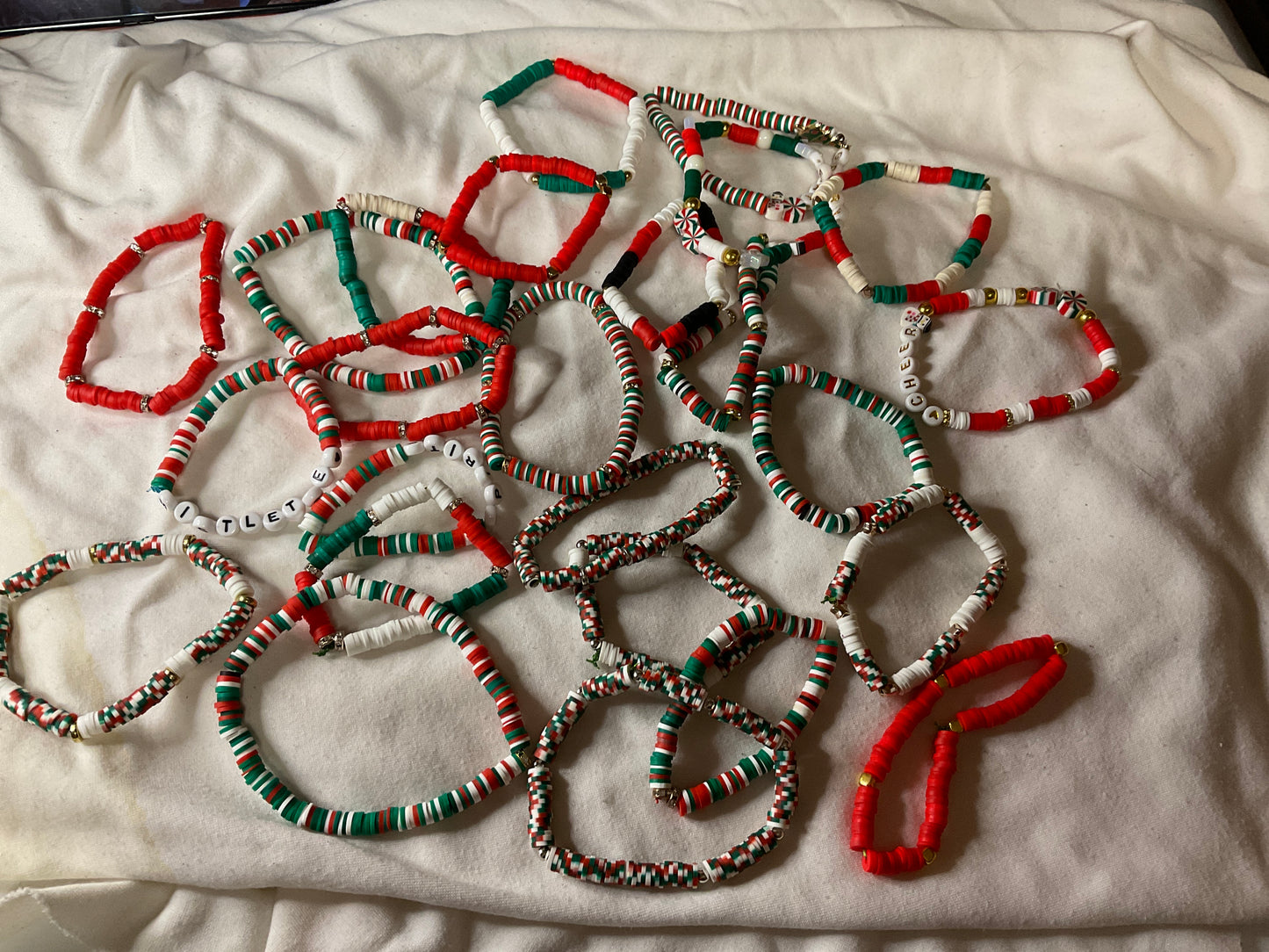 Christmas Clay Beaded Bracelets Multicolor